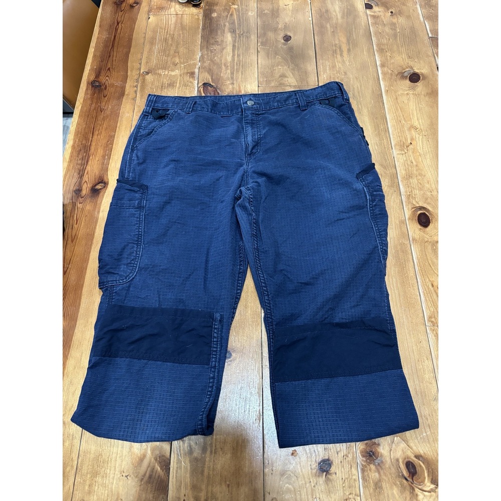 Carhartt Men's Blue Ripstop Cargo Work Pants Size 34 (16 Short equivalent)